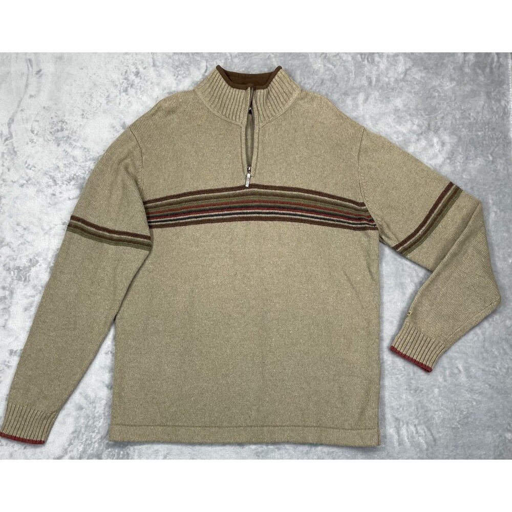 Columbia Men's Large X.C.O. Half Zip Khaki Sweater RARE